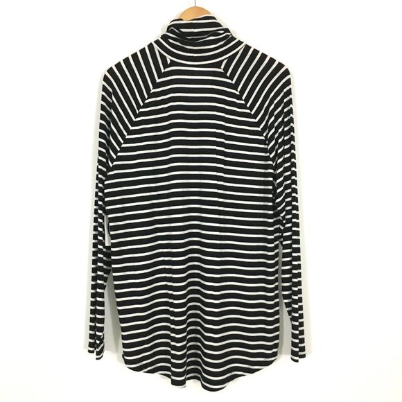 NEW! OLD NAVY Black White Stripe Raglan Lightweight Jersey Turtleneck - XXL Tall - Picture 3 of 5